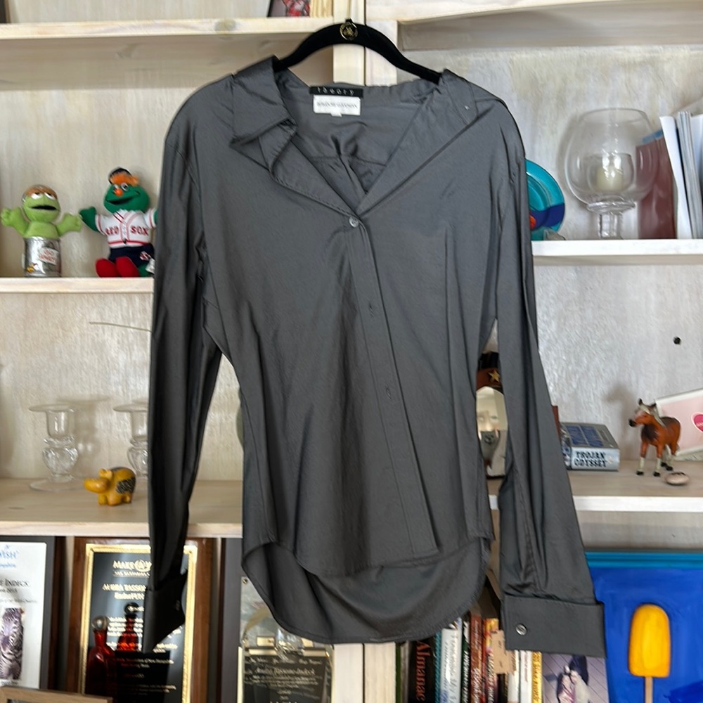 grey size Med Theory blouse from Bergdorf Goodman